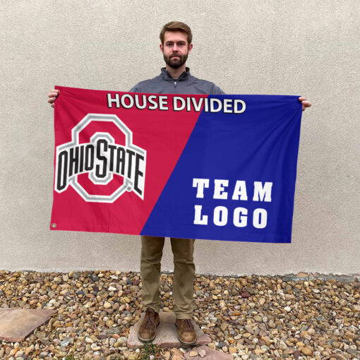 Ohiostate vs Custom Team House Divided Flag, NCAA Custom Flag Ohiostate vs Custom Team House Divided Flag, NCAA Custom Flag