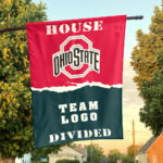 Ohiostate vs Custom Team House Divided Flag, NCAA House Flag