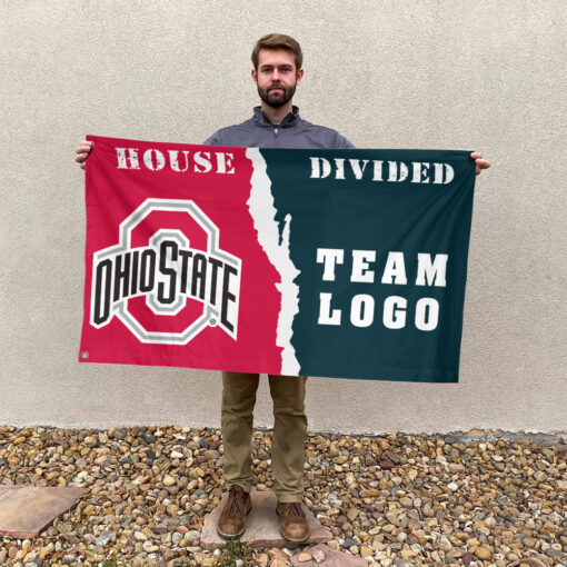 Ohiostate vs Custom Team House Divided Flag, NCAA House Flag Ohiostate vs Custom Team House Divided Flag, NCAA House Flag