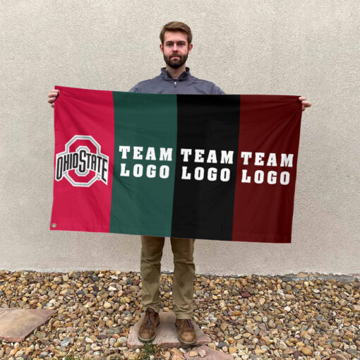 Ohiostate vs Custom Team House Divided Flag, NCAA Rival Flag Ohiostate vs Custom Team House Divided Flag, NCAA Rival Flag
