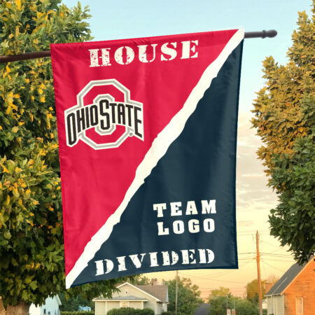 Ohiostate vs Custom Team House Divided Flag, NCAA Rivalry Flag