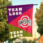 Ohiostate vs Custom Team House Divided Flag, NCAA Spirit Flag