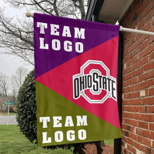Ohiostate vs Custom Team House Divided Flag, NCAA Spirit Flag Ohiostate vs Custom Team House Divided Flag, NCAA Spirit Flag