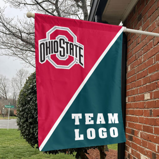 Ohiostate vs Custom Team House Divided Flag, NCAA Split Flag Ohiostate vs Custom Team House Divided Flag, NCAA Split Flag