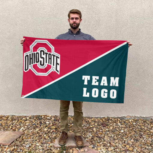 Ohiostate vs Custom Team House Divided Flag, NCAA Split Flag Ohiostate vs Custom Team House Divided Flag, NCAA Split Flag