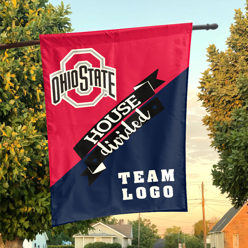 Ohiostate vs Custom Team House Divided Flag, NCAA Team Flag Ohiostate vs Custom Team House Divided Flag, NCAA Team Flag