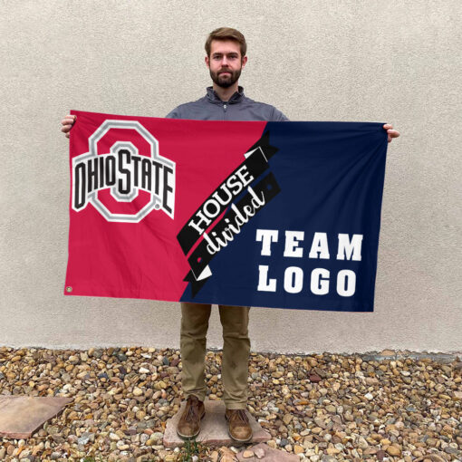 Ohiostate vs Custom Team House Divided Flag, NCAA Team Flag Ohiostate vs Custom Team House Divided Flag, NCAA Team Flag