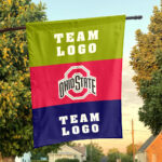 Ohiostate vs Custom Team House Divided Flag, NCAA Two Team Flag
