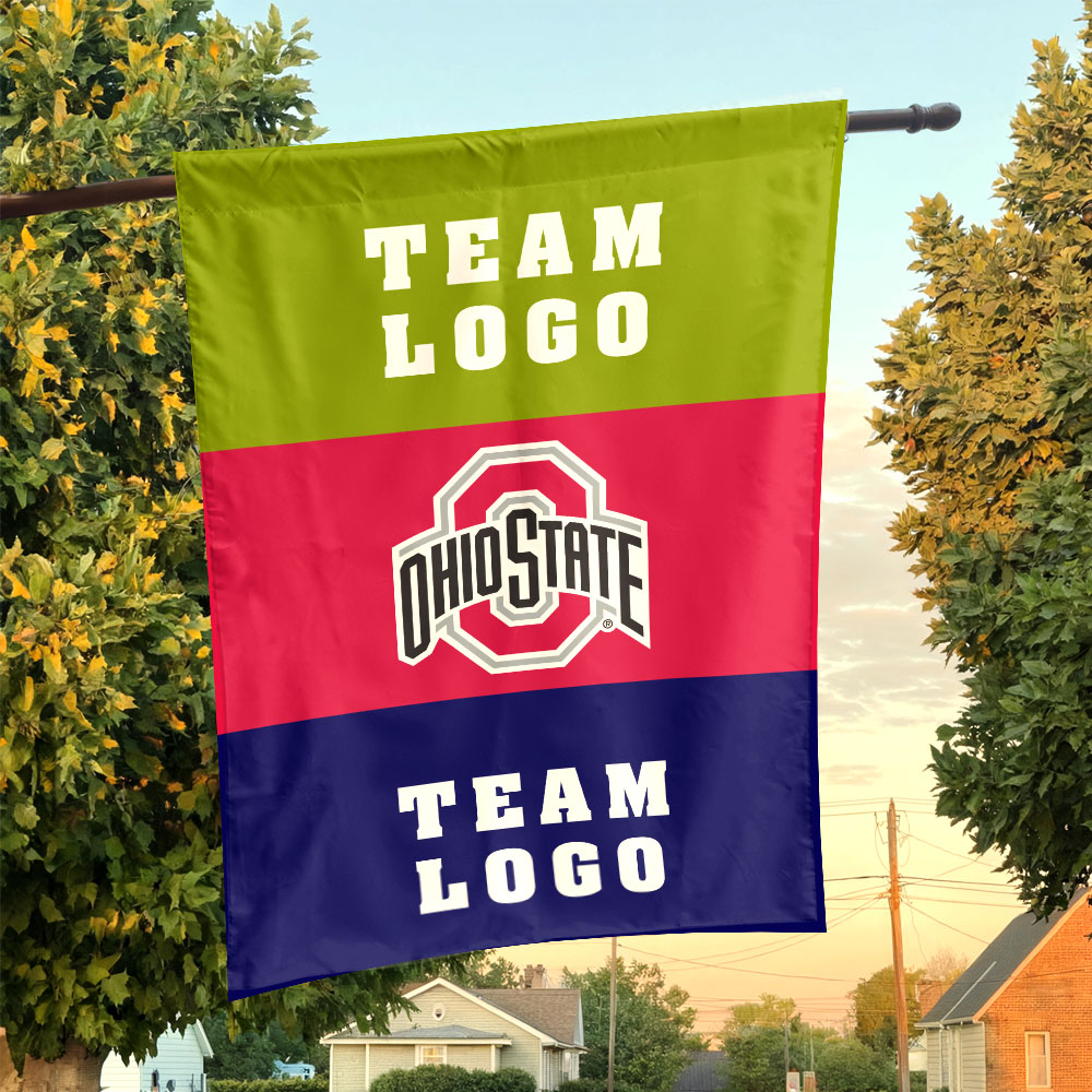 Ohiostate vs Custom Team House Divided Flag, NCAA Two Team Flag Ohiostate vs Custom Team House Divided Flag, NCAA Two Team Flag