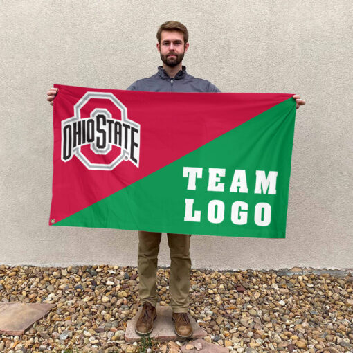 Ohiostate vs Custom Team House Divided Flag, Personalized College Flag Ohiostate vs Custom Team House Divided Flag, Personalized College Flag