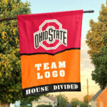 Ohiostate vs Custom Team House Divided Flag, Personalized House Flag