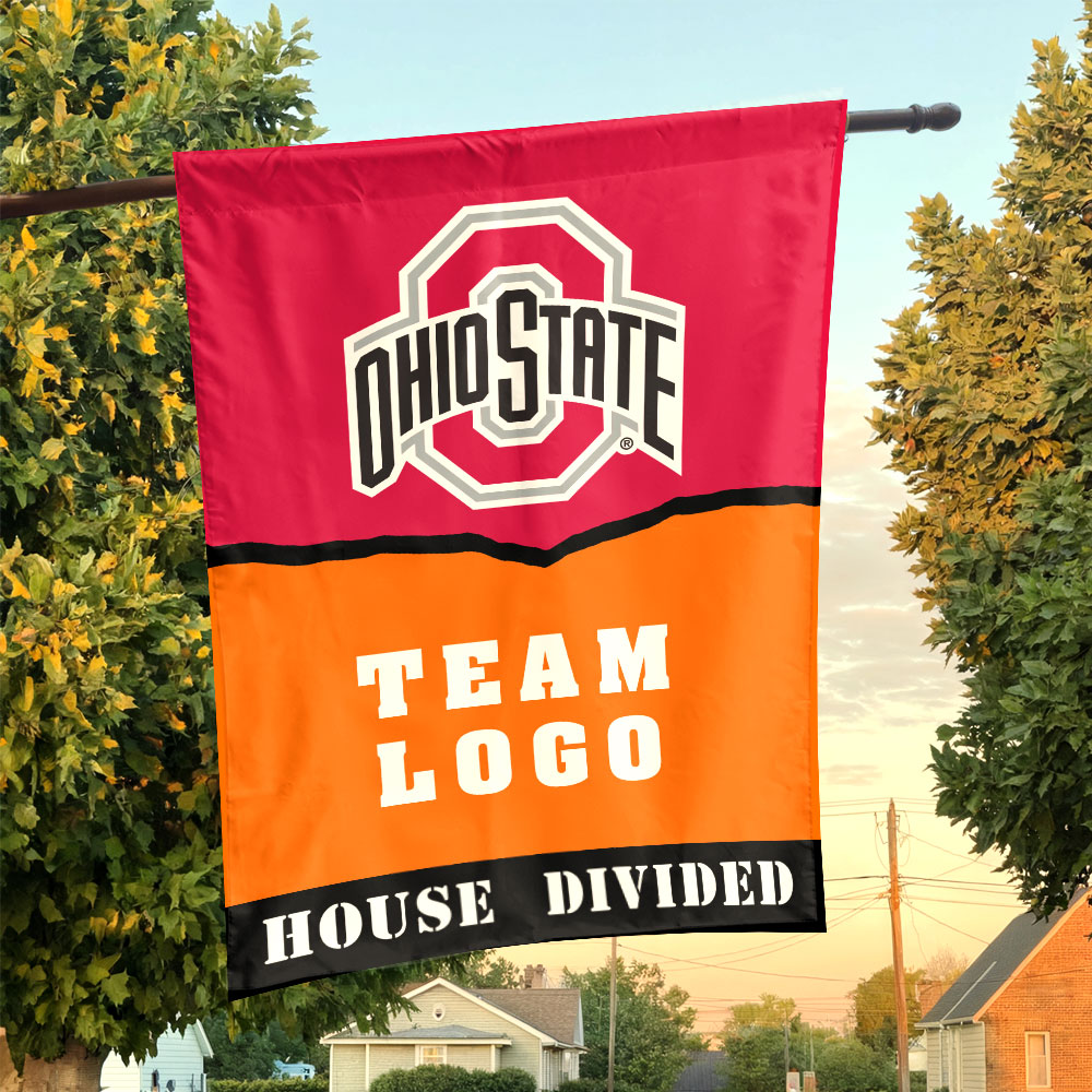 Ohiostate vs Custom Team House Divided Flag, Personalized House Flag Ohiostate vs Custom Team House Divided Flag, Personalized House Flag
