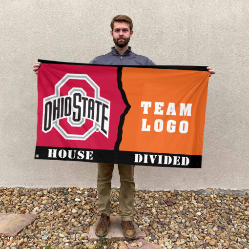 Ohiostate vs Custom Team House Divided Flag, Personalized House Flag Ohiostate vs Custom Team House Divided Flag, Personalized House Flag