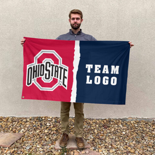Ohiostate vs Custom Team House Divided Flag, Personalized NCAA Flag Ohiostate vs Custom Team House Divided Flag, Personalized NCAA Flag