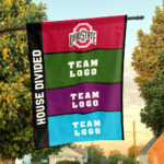 Ohiostate vs Custom Team House Divided Flag, Personalized Rival Flag