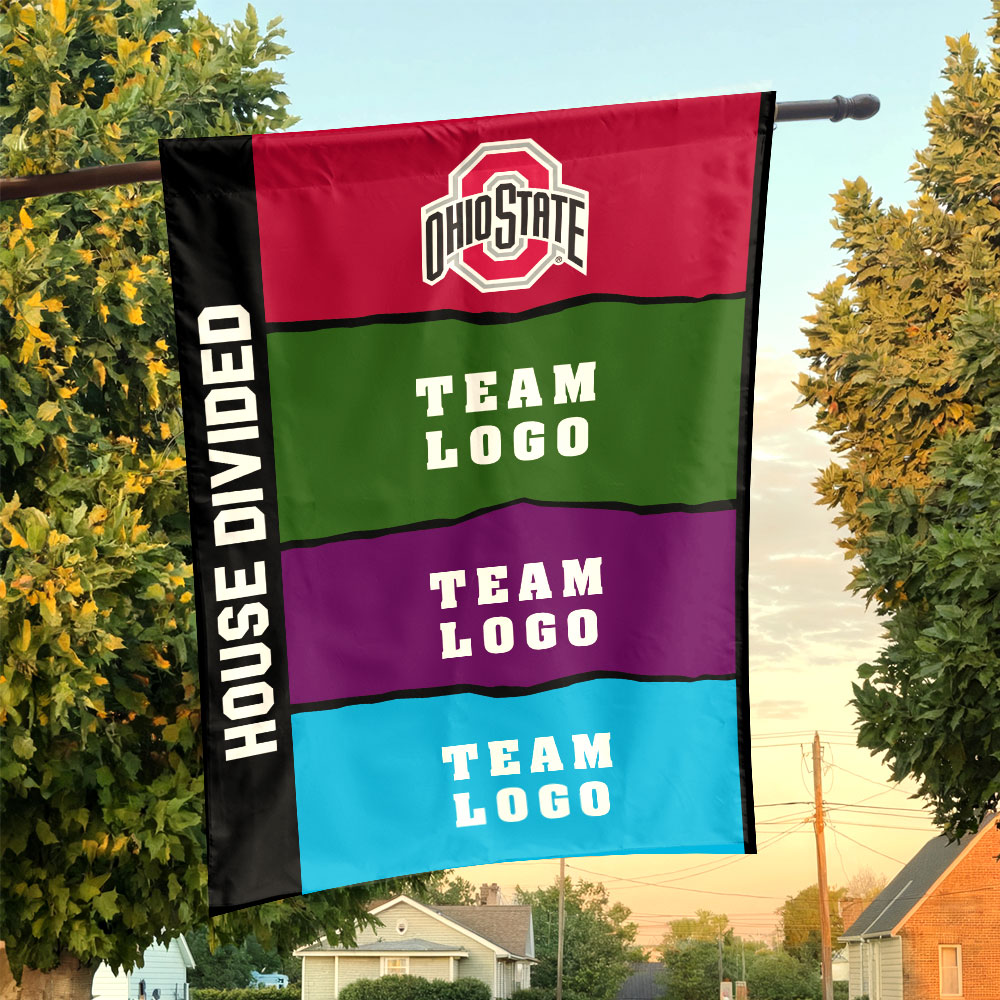 Ohiostate vs Custom Team House Divided Flag, Personalized Rival Flag Ohiostate vs Custom Team House Divided Flag, Personalized Rival Flag