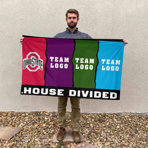 Ohiostate vs Custom Team House Divided Flag, Personalized Rival Flag Ohiostate vs Custom Team House Divided Flag, Personalized Rival Flag