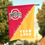 Ohiostate vs Custom Team House Divided Flag, Personalized Split Flag