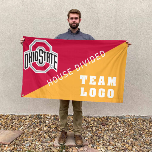 Ohiostate vs Custom Team House Divided Flag, Personalized Split Flag Ohiostate vs Custom Team House Divided Flag, Personalized Split Flag