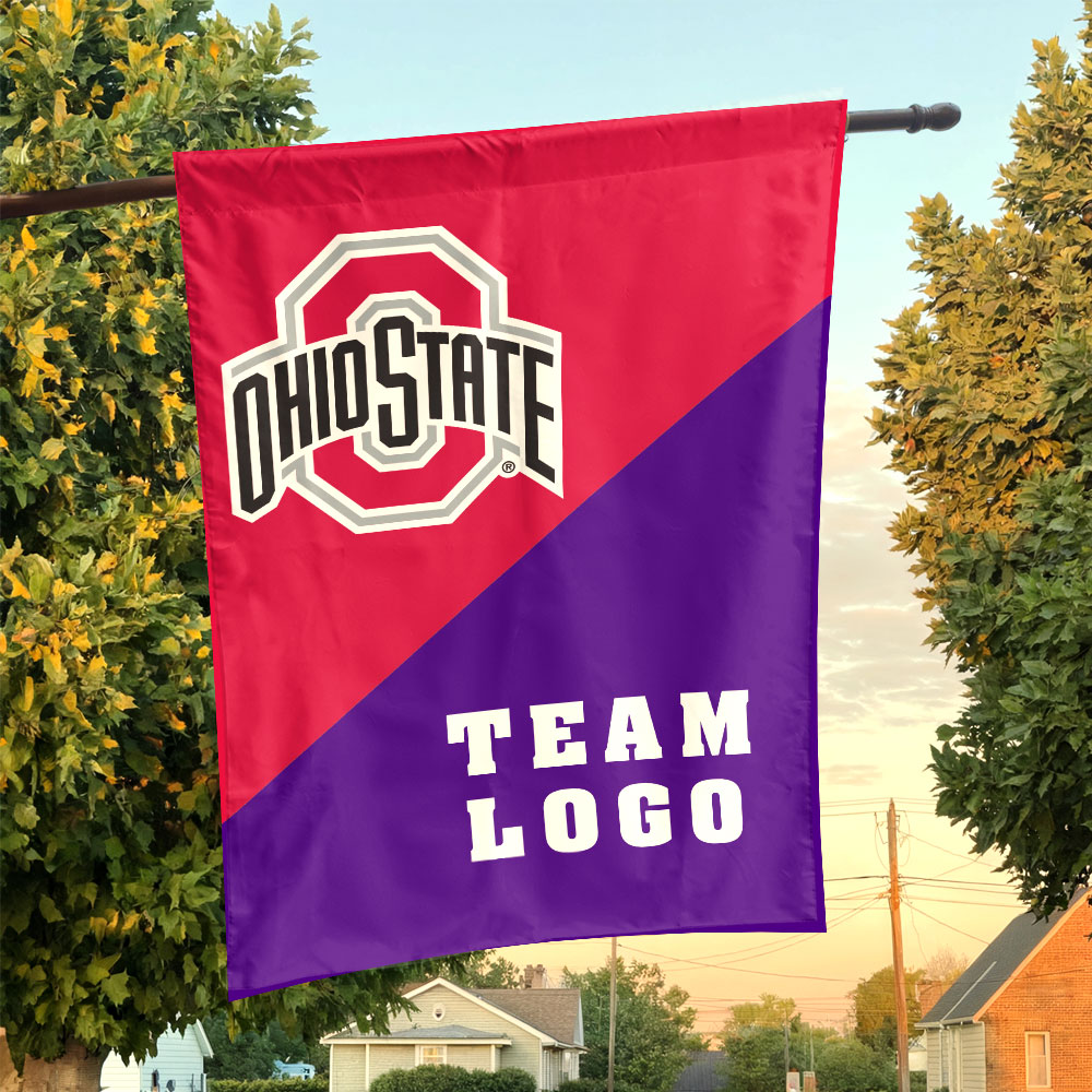 Ohiostate vs Custom Team House Divided Flag, Personalized Team Flag Ohiostate vs Custom Team House Divided Flag, Personalized Team Flag