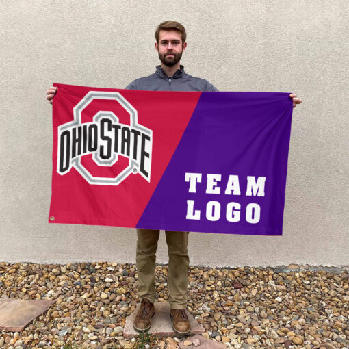 Ohiostate vs Custom Team House Divided Flag, Personalized Team Flag Ohiostate vs Custom Team House Divided Flag, Personalized Team Flag