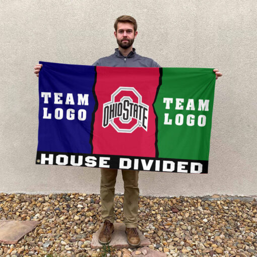 Ohiostate vs Custom Team House Divided Flag, Personalized Two Team Flag Ohiostate vs Custom Team House Divided Flag, Personalized Two Team Flag