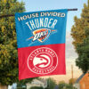 Oklahoma City vs Atlanta House Divided Flag, NBA House Divided Flag 1 Oklahoma City vs Atlanta House Divided Flag, NBA House Divided Flag