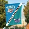 Oklahoma City vs Charlotte House Divided Flag, NBA House Divided Flag