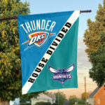 Oklahoma City vs Charlotte House Divided Flag, NBA House Divided Flag