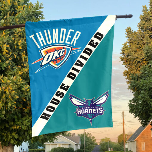 Oklahoma City vs Charlotte House Divided Flag, NBA House Divided Flag