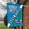 Oklahoma City vs Charlotte House Divided Flag, NBA House Divided Flag 1 Oklahoma City vs Charlotte House Divided Flag, NBA House Divided Flag