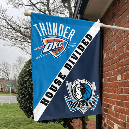 Oklahoma City vs Dallas House Divided Flag, NBA House Divided Flag Oklahoma City vs Dallas House Divided Flag, NBA House Divided Flag