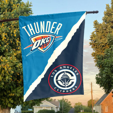 Oklahoma City vs LA House Divided Flag, NBA House Divided Flag Oklahoma City vs LA House Divided Flag, NBA House Divided Flag