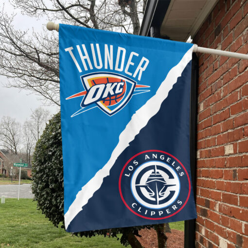 Oklahoma City vs LA House Divided Flag, NBA House Divided Flag Oklahoma City vs LA House Divided Flag, NBA House Divided Flag