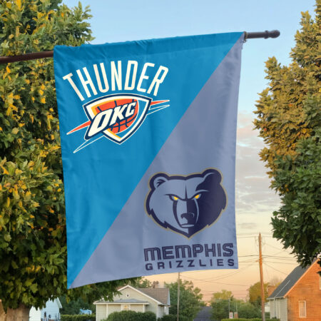 Oklahoma City vs Memphis House Divided Flag, NBA House Divided Flag Oklahoma City vs Memphis House Divided Flag, NBA House Divided Flag