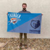 Oklahoma City vs Memphis House Divided Flag, NBA House Divided Flag 2 Oklahoma City vs Memphis House Divided Flag, NBA House Divided Flag
