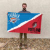 Oklahoma City vs Portland House Divided Flag, NBA House Divided Flag 2 Oklahoma City vs Portland House Divided Flag, NBA House Divided Flag