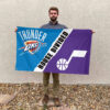 Oklahoma City vs Utah House Divided Flag, NBA House Divided Flag 2 Oklahoma City vs Utah House Divided Flag, NBA House Divided Flag