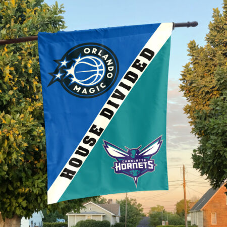Orlando vs Charlotte House Divided Flag, NBA House Divided Flag Orlando vs Charlotte House Divided Flag, NBA House Divided Flag