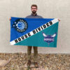 Orlando vs Charlotte House Divided Flag, NBA House Divided Flag 2 Orlando vs Charlotte House Divided Flag, NBA House Divided Flag