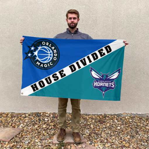 Orlando vs Charlotte House Divided Flag, NBA House Divided Flag Orlando vs Charlotte House Divided Flag, NBA House Divided Flag