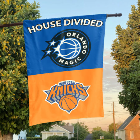 Orlando vs New York House Divided Flag, NBA House Divided Flag Orlando vs New York House Divided Flag, NBA House Divided Flag