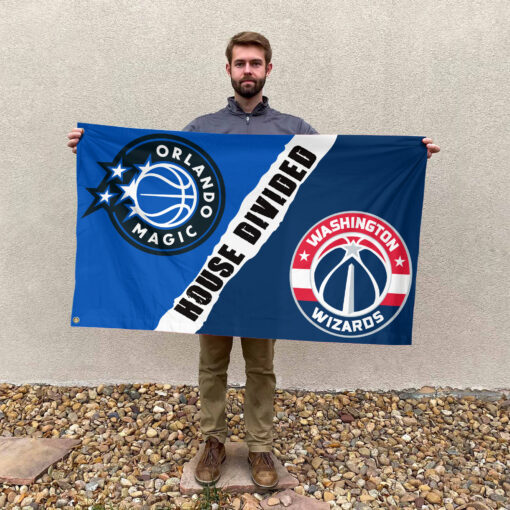 Orlando vs Washington House Divided Flag, NBA House Divided Flag Orlando vs Washington House Divided Flag, NBA House Divided Flag
