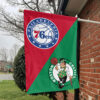 Philadelphia vs Boston House Divided Flag, NBA House Divided Flag 1 Philadelphia vs Boston House Divided Flag, NBA House Divided Flag