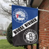 Philadelphia vs Brooklyn House Divided Flag, NBA House Divided Flag 1 Philadelphia vs Brooklyn House Divided Flag, NBA House Divided Flag