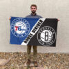 Philadelphia vs Brooklyn House Divided Flag, NBA House Divided Flag 2 Philadelphia vs Brooklyn House Divided Flag, NBA House Divided Flag