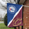 Philadelphia vs Cleveland House Divided Flag, NBA House Divided Flag 1 Philadelphia vs Cleveland House Divided Flag, NBA House Divided Flag