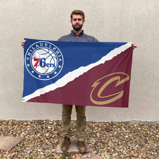 Philadelphia vs Cleveland House Divided Flag, NBA House Divided Flag Philadelphia vs Cleveland House Divided Flag, NBA House Divided Flag