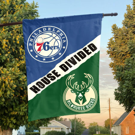 Philadelphia vs Milwaukee House Divided Flag, NBA House Divided Flag