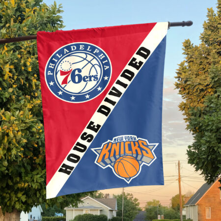 Philadelphia vs New york House Divided Flag, NBA House Divided Flag Philadelphia vs New york House Divided Flag, NBA House Divided Flag
